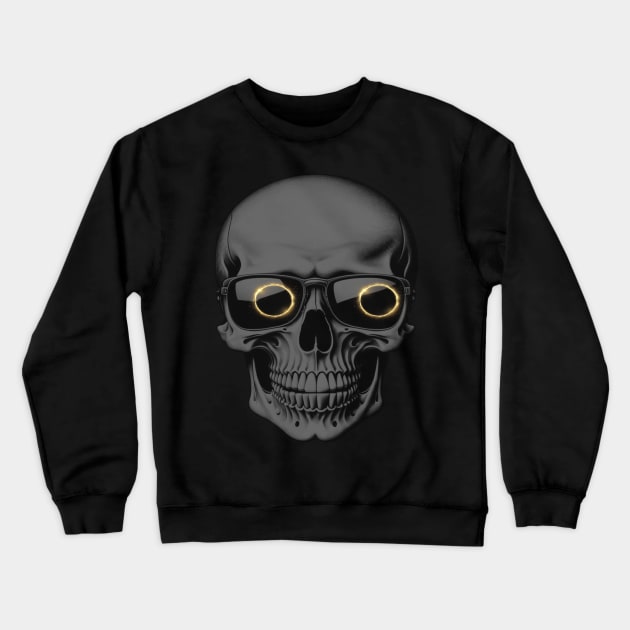 2024 Total Solar Eclipse with Skull Crewneck Sweatshirt by Epic Splash Graphics